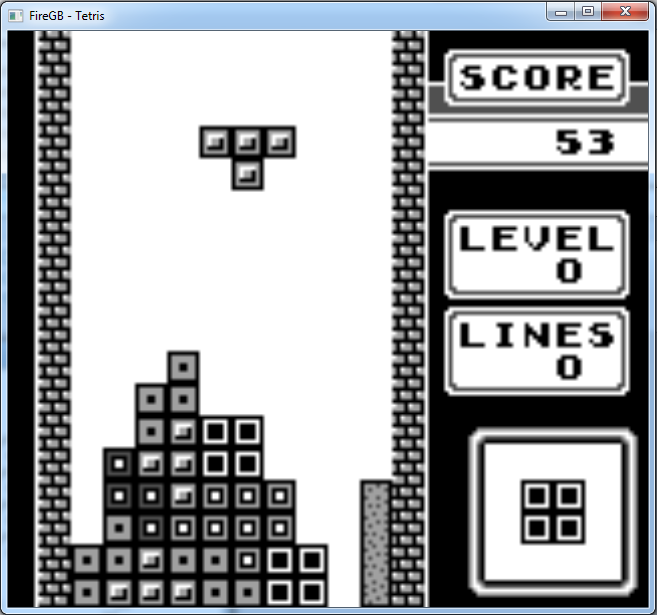 Tetris on Gameboy